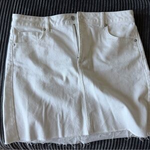 LOFT White Denim Skirt